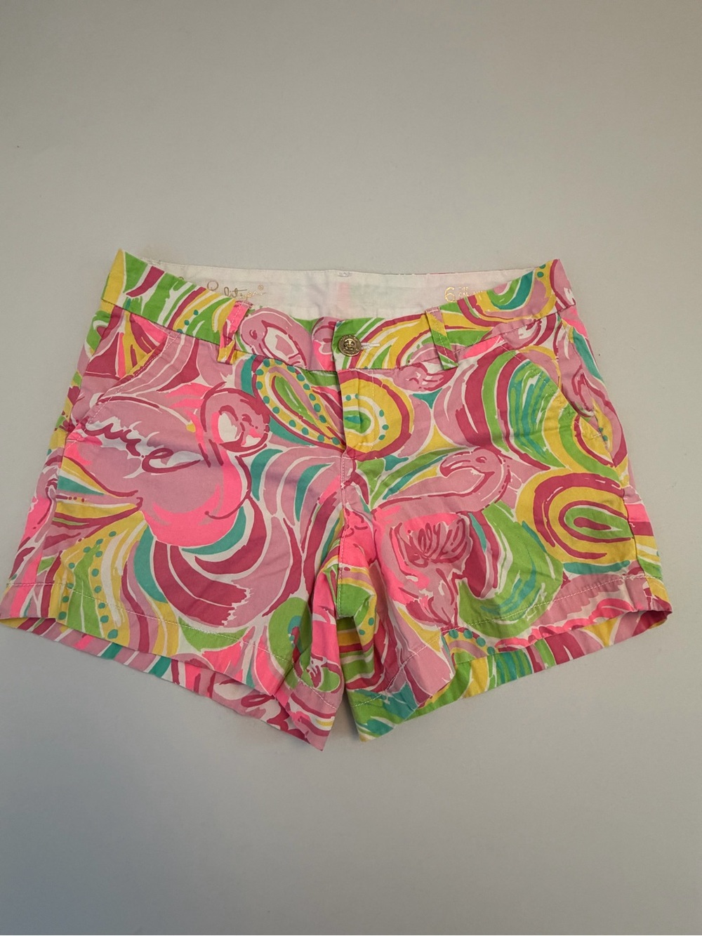 Lilly Pulitzer Pink Multi-Color High-Waist Floral Callahan Shorts Size 6